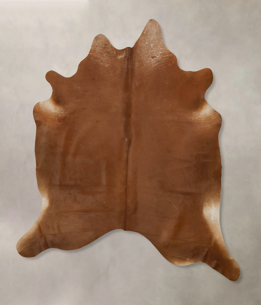 Solid Brown X-Large Brazilian Cowhide Rug 7'5"H x 6'5"W #B16344 by Hudson Hides