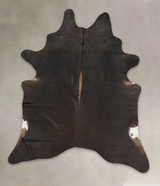 Chocolate X-Large Brazilian Cowhide Rug 7'7"H x 6'4"W #B1635 by Hudson Hides