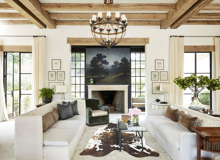 Chocolate and White XX-Large Brazilian Cowhide Rug 7'10"H x 6'7"W #B16353 by Hudson Hides