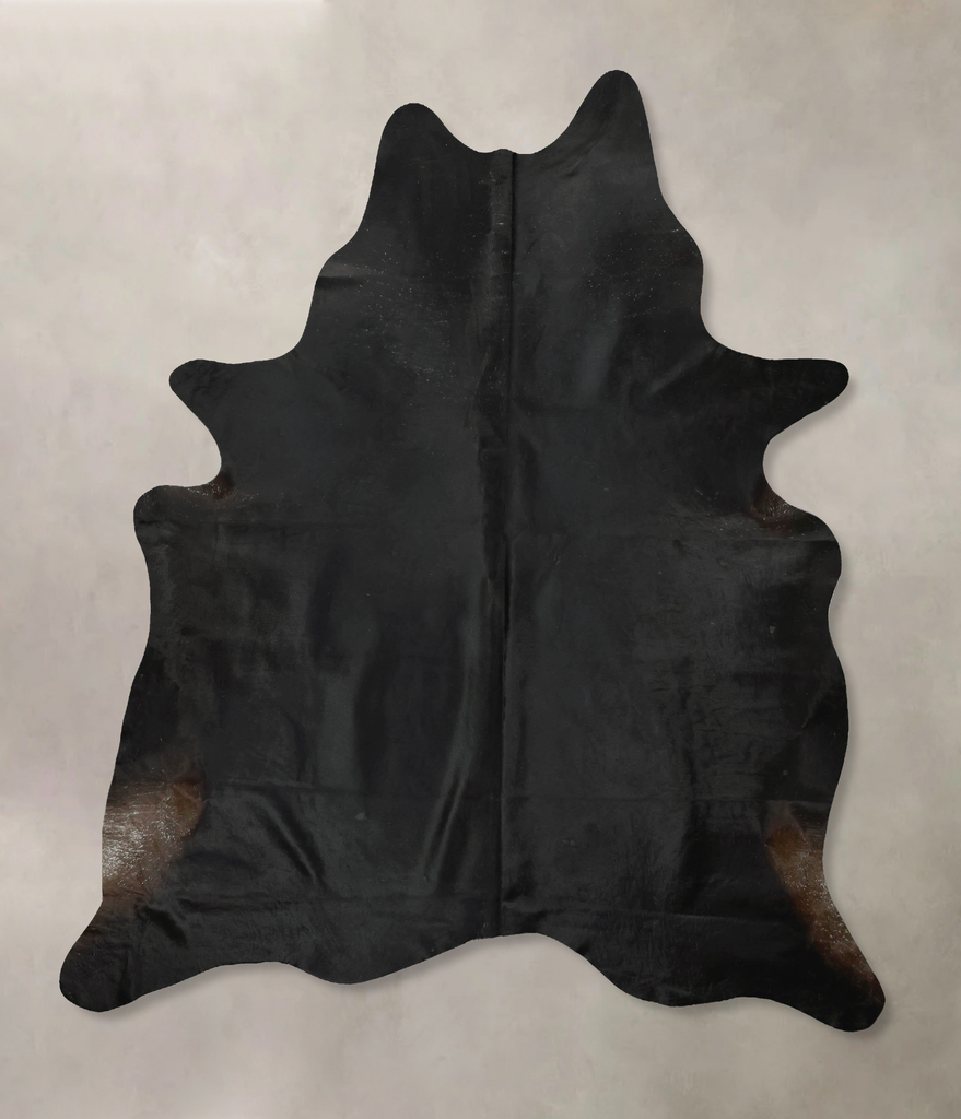 Solid Black XX-Large Brazilian Cowhide Rug 8'5"H x 7'0"W #B16355 by Hudson Hides