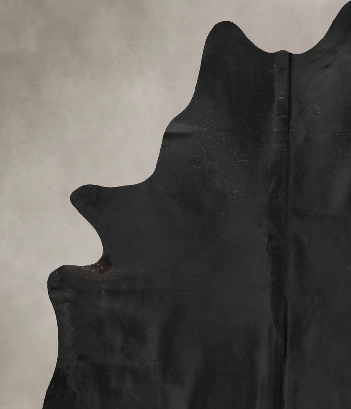 Solid Black XX-Large Brazilian Cowhide Rug 8'5"H x 7'0"W #B16355 by Hudson Hides