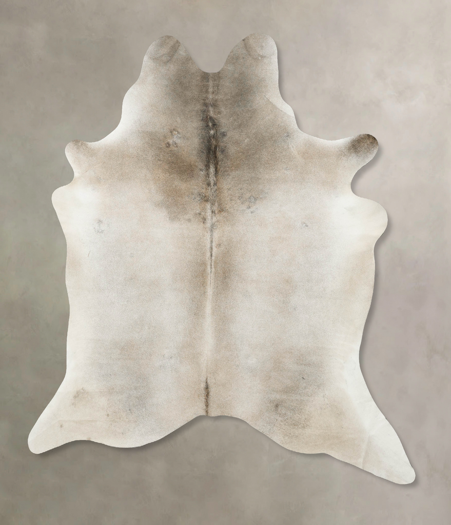 Grey with Beige X-Large Brazilian Cowhide Rug 7'7"H x 6'6"W #B16361 by Hudson Hides