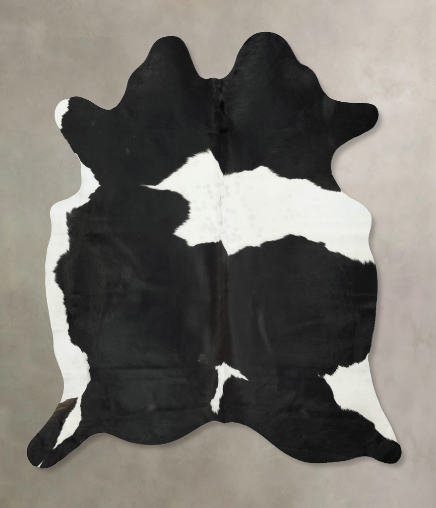 Black and White X-Large Brazilian Cowhide Rug 7'0"H x 6'0"W #B16368 by Hudson Hides