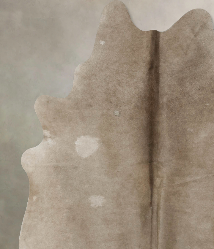 Taupe X-Large Brazilian Cowhide Rug 7'1"H x 5'11"W #B16370 by Hudson Hides