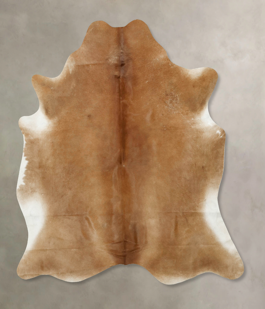 Beige X-Large Brazilian Cowhide Rug 7'5"H x 6'6"W #B16375 by Hudson Hides
