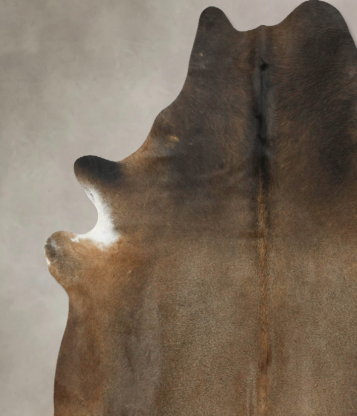 Grey with Beige XX-Large Brazilian Cowhide Rug 7'4"H x 7'1"W #B16377 by Hudson Hides