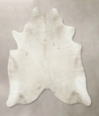 Ivory with Beige XX-Large Brazilian Cowhide Rug 7'4"H x 6'11"W #B16385 by Hudson Hides