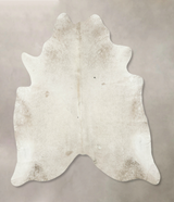 Ivory with Beige XX-Large Brazilian Cowhide Rug 7'4"H x 6'11"W #B16385 by Hudson Hides