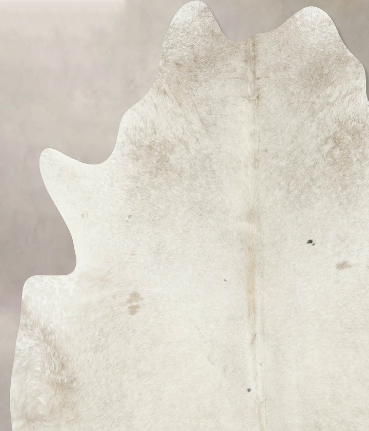 Ivory with Beige XX-Large Brazilian Cowhide Rug 7'4"H x 6'11"W #B16385 by Hudson Hides