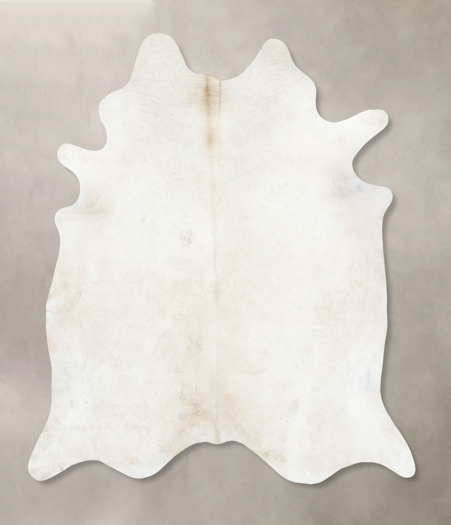 Ivory with Beige XX-Large Brazilian Cowhide Rug 8'3"H x 7'4"W #B16395 by Hudson Hides
