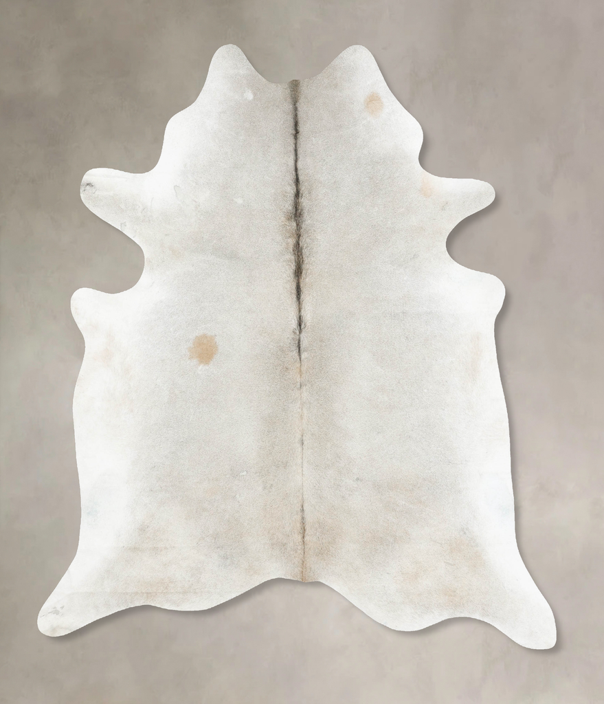 Grey with Beige X-Large Brazilian Cowhide Rug 7'7"H x 6'6"W #B16397 by Hudson Hides