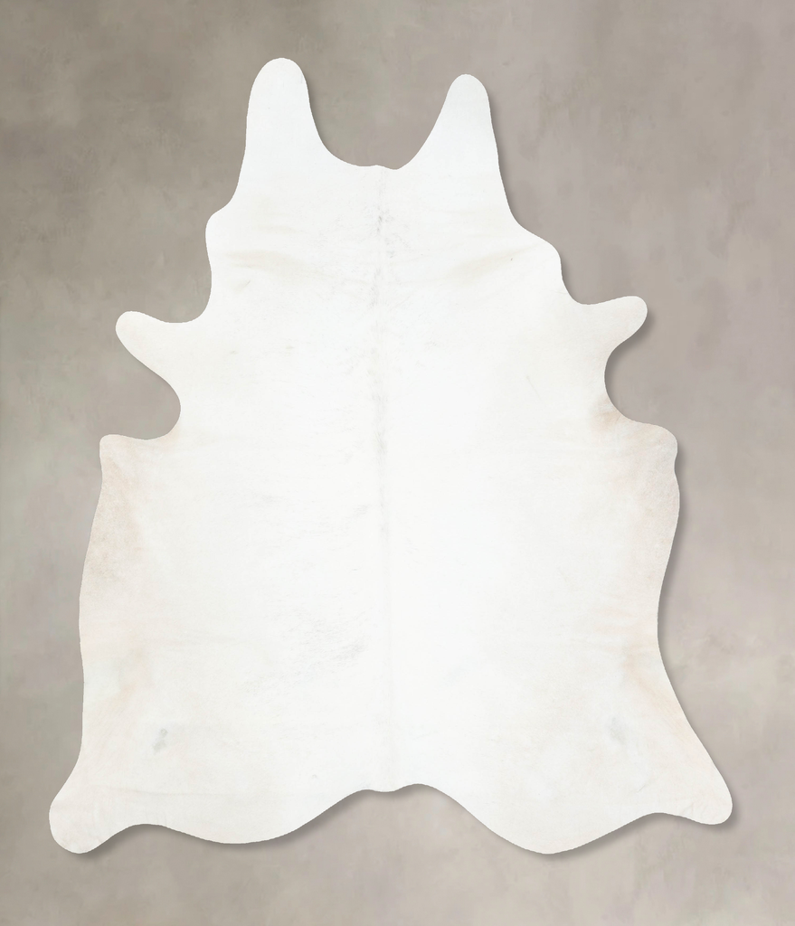 Ivory with Beige XX-Large Brazilian Cowhide Rug 8'1"H x 6'9"W #B16398 by Hudson Hides