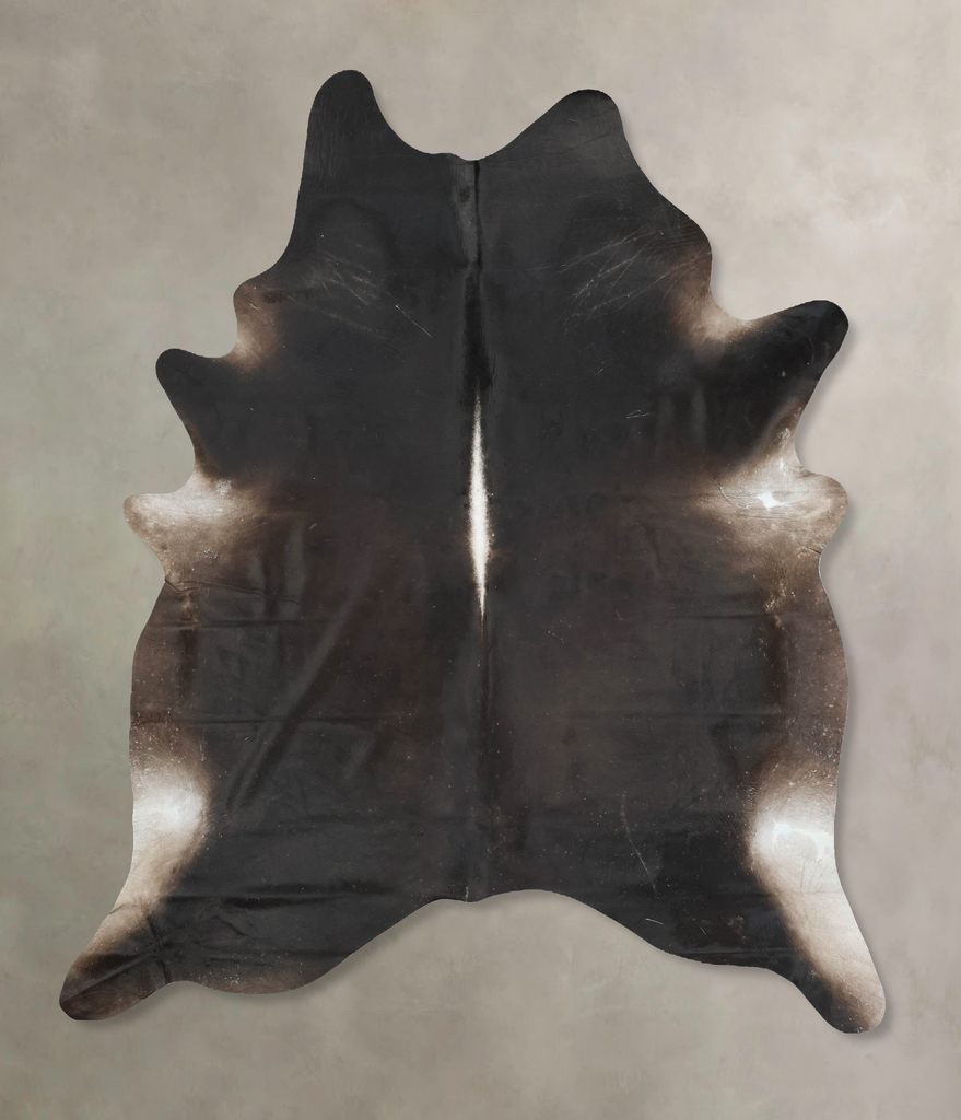 Solid Black XX-Large Brazilian Cowhide Rug 8'4"H x 6'5"W #B16405 by Hudson Hides