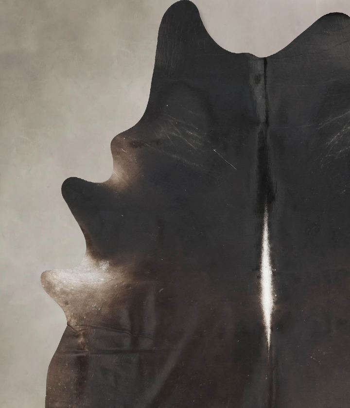 Solid Black XX-Large Brazilian Cowhide Rug 8'4"H x 6'5"W #B16405 by Hudson Hides