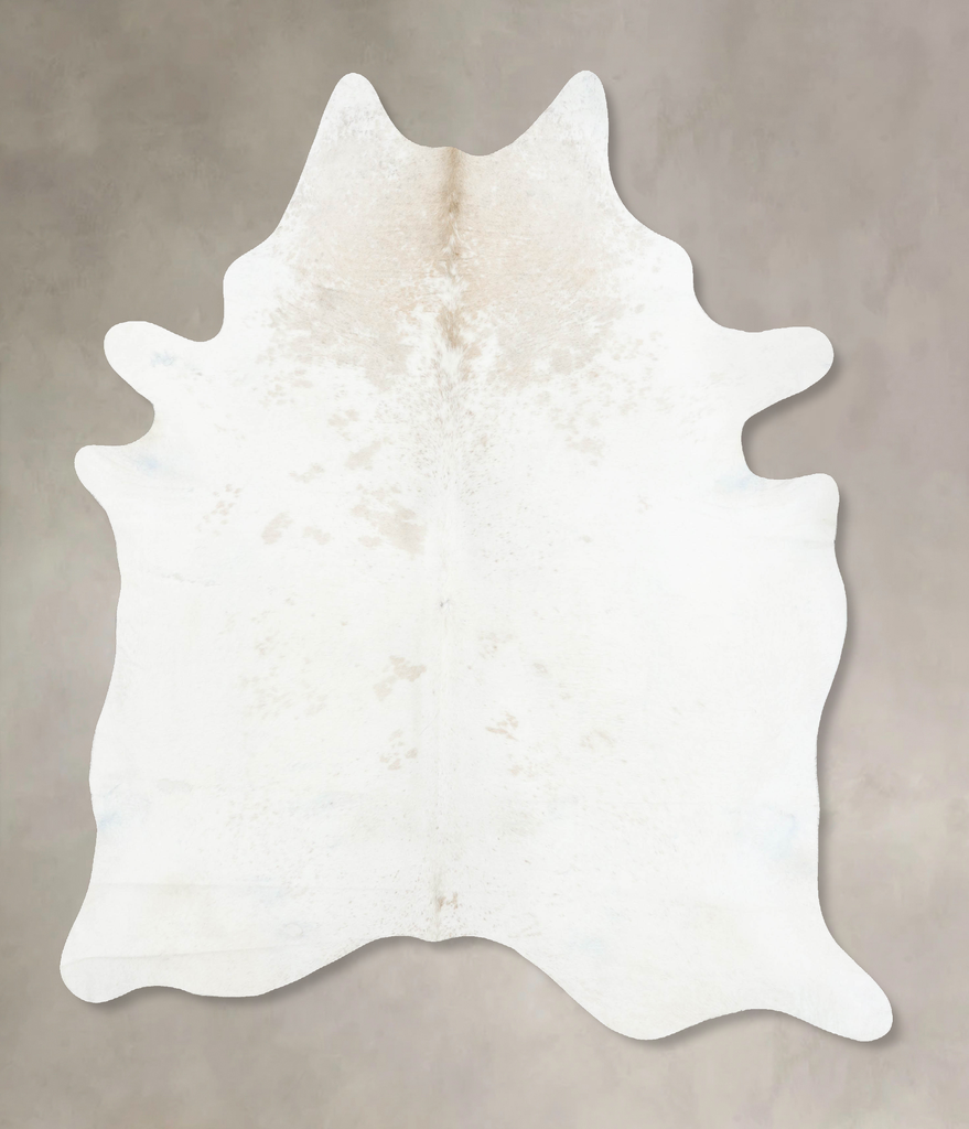 Beige and White XX-Large Brazilian Cowhide Rug 8'0"H x 6'7"W #B16406 by Hudson Hides