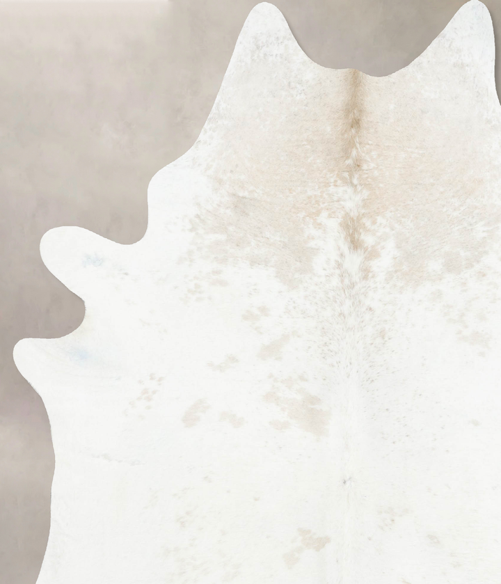 Beige and White XX-Large Brazilian Cowhide Rug 8'0"H x 6'7"W #B16406 by Hudson Hides