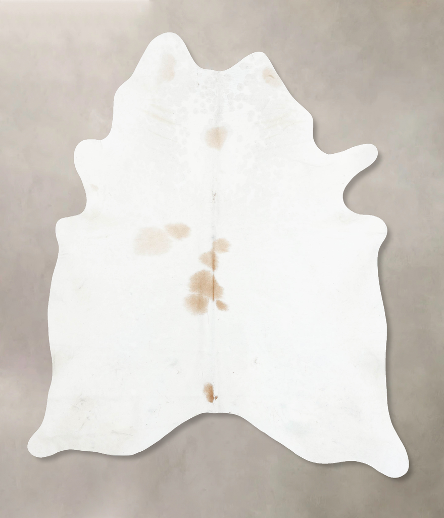 Ivory with Beige XX-Large Brazilian Cowhide Rug 7'9"H x 6'6"W #B16407 by Hudson Hides
