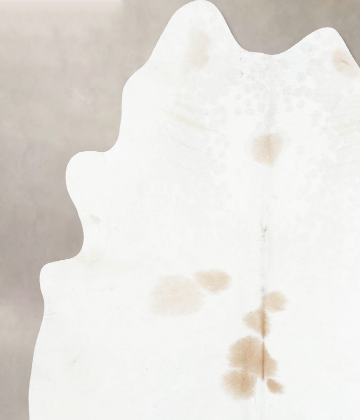 Ivory with Beige XX-Large Brazilian Cowhide Rug 7'9"H x 6'6"W #B16407 by Hudson Hides
