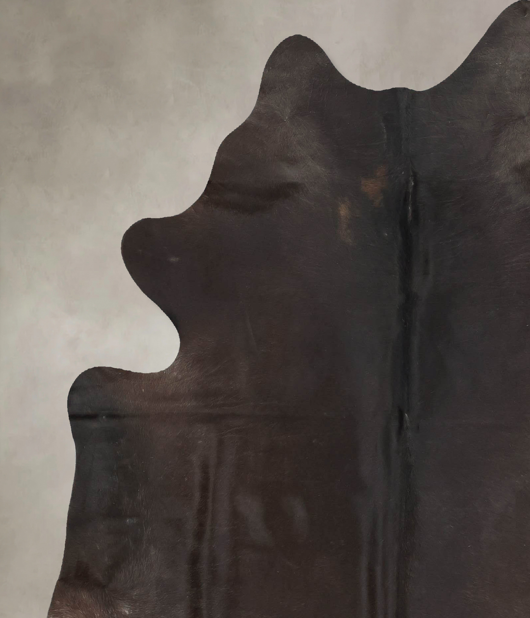 Solid Black X-Large Brazilian Cowhide Rug 7'7"H x 6'3"W #B16408 by Hud