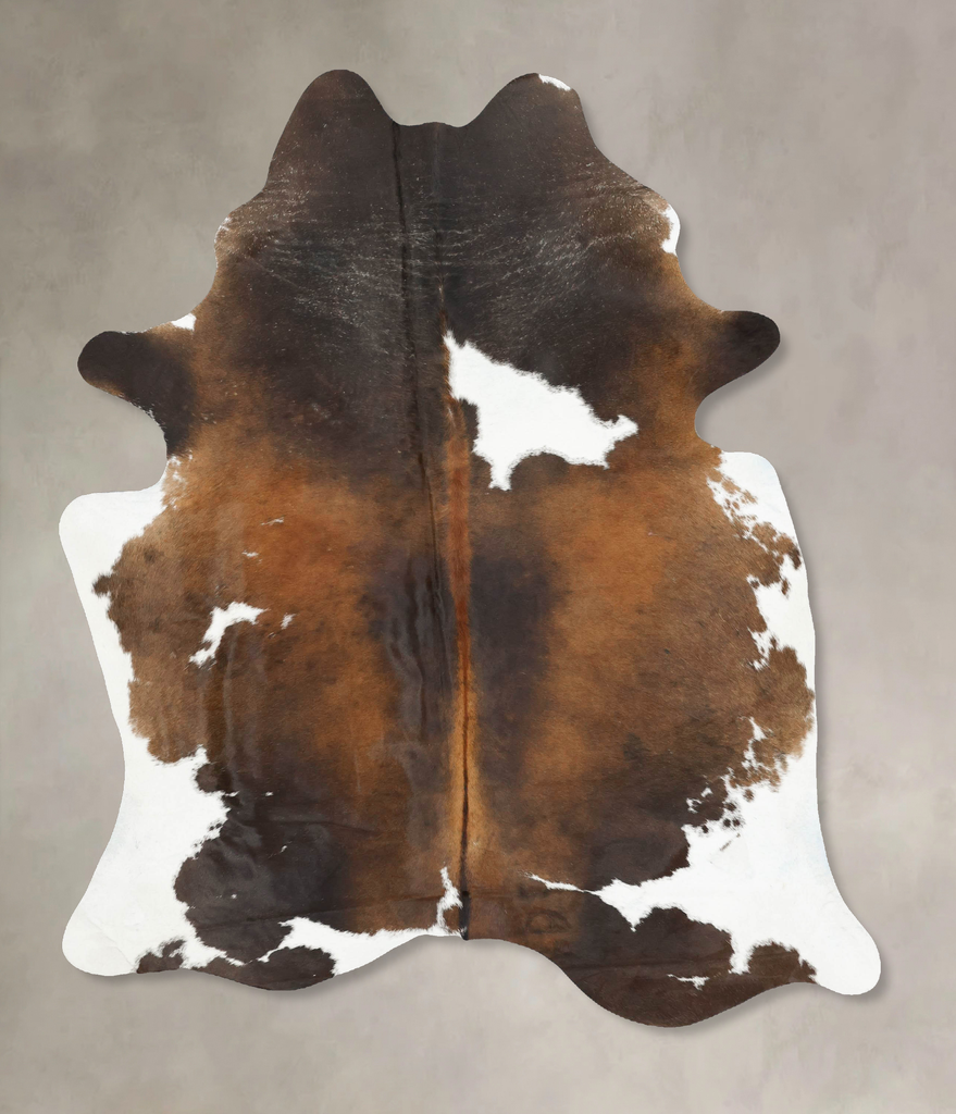 Chocolate and White X-Large Brazilian Cowhide Rug 7'3"H x 5'10"W #B16409 by Hudson Hides