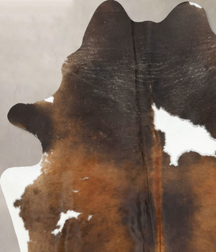 Chocolate and White X-Large Brazilian Cowhide Rug 7'3"H x 5'10"W #B16409 by Hudson Hides