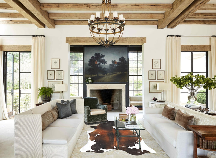 Chocolate and White X-Large Brazilian Cowhide Rug 7'3"H x 5'10"W #B16409 by Hudson Hides