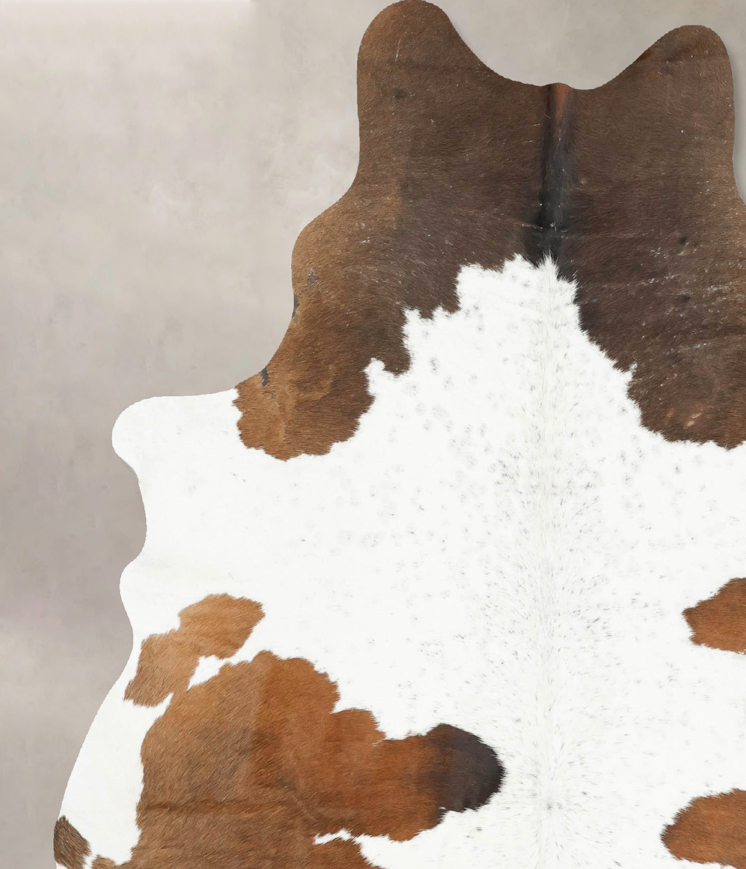 Chocolate and White X-Large Brazilian Cowhide Rug 7'3"H x 5'11"W #B164
