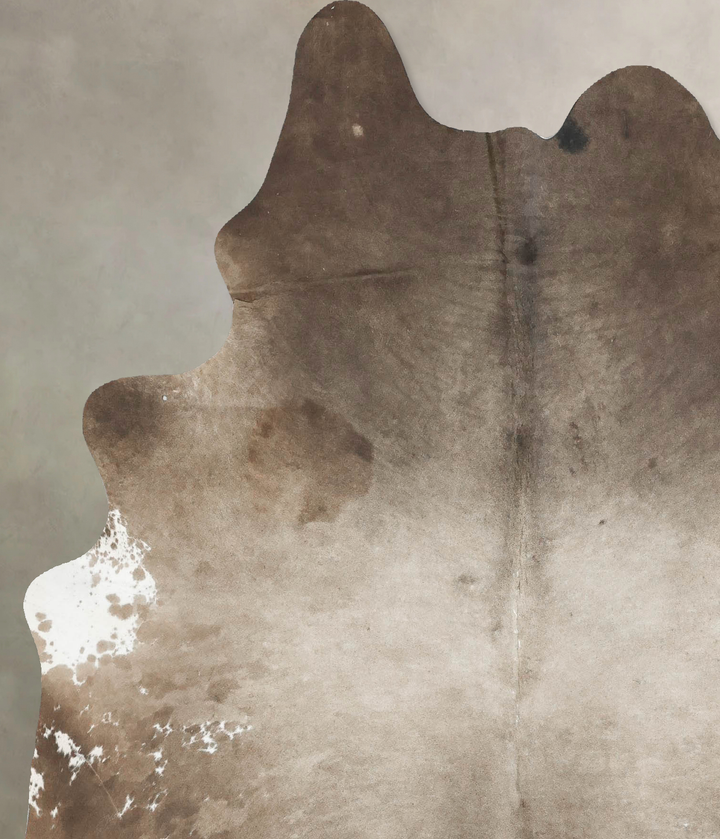 Taupe X-Large Brazilian Cowhide Rug 6'11"H x 5'11"W #B16414 by Hudson Hides