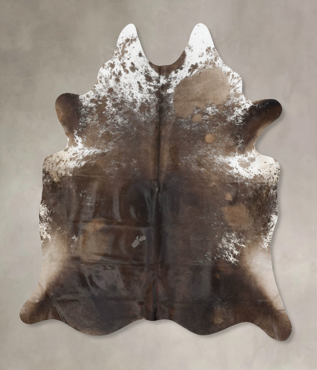 Chocolate and White X-Large Brazilian Cowhide Rug 7'0"H x 6'4"W #B1641