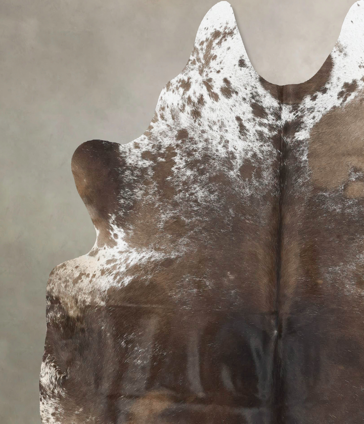 Chocolate and White X-Large Brazilian Cowhide Rug 7'0"H x 6'4"W #B16415 by Hudson Hides
