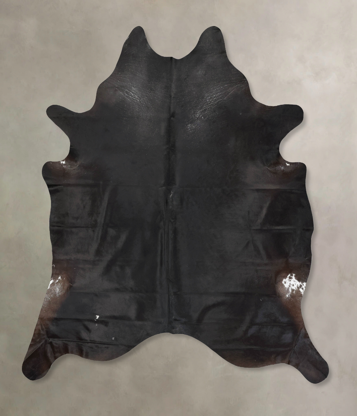 Solid Black XX-Large Brazilian Cowhide Rug 9'4"H x 7'4"W #B16425 by Hudson Hides