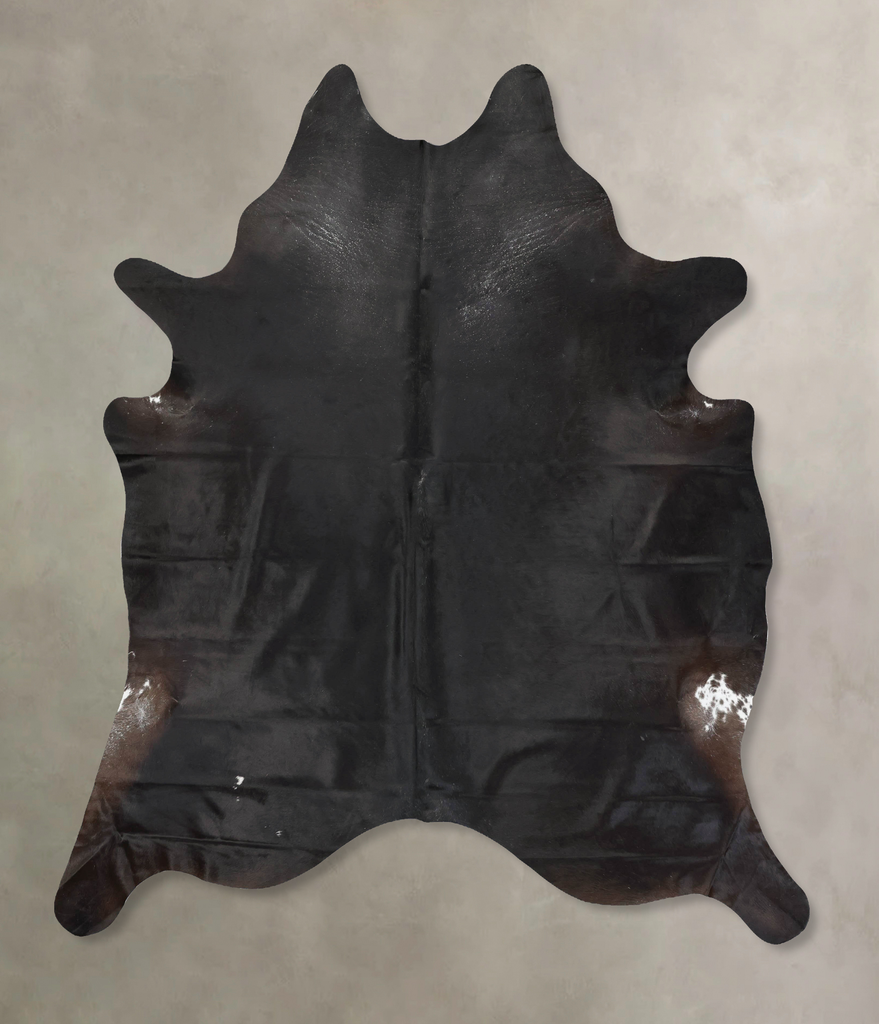Solid Black XX-Large Brazilian Cowhide Rug 9'4"H x 7'4"W #B16425 by Hudson Hides