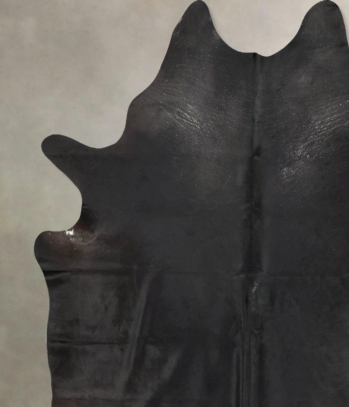 Solid Black XX-Large Brazilian Cowhide Rug 9'4"H x 7'4"W #B16425 by Hudson Hides