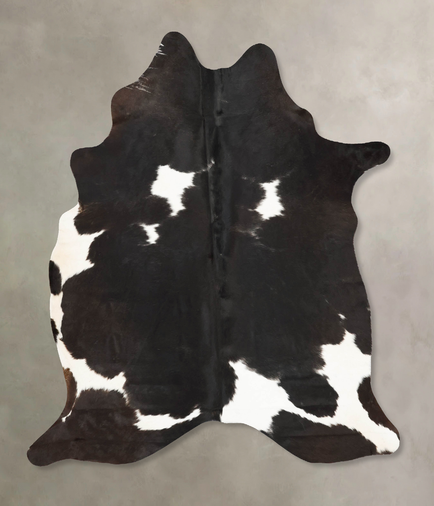 Black and White X-Large Brazilian Cowhide Rug 7'1"H x 6'1"W #B16429 by Hudson Hides