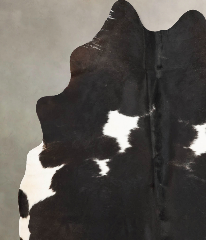 Black and White X-Large Brazilian Cowhide Rug 7'1"H x 6'1"W #B16429 by Hudson Hides