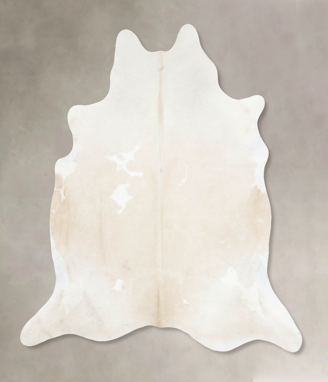 Ivory with Beige X-Large Brazilian Cowhide Rug 7'1"H x 6'6"W #B16438 b