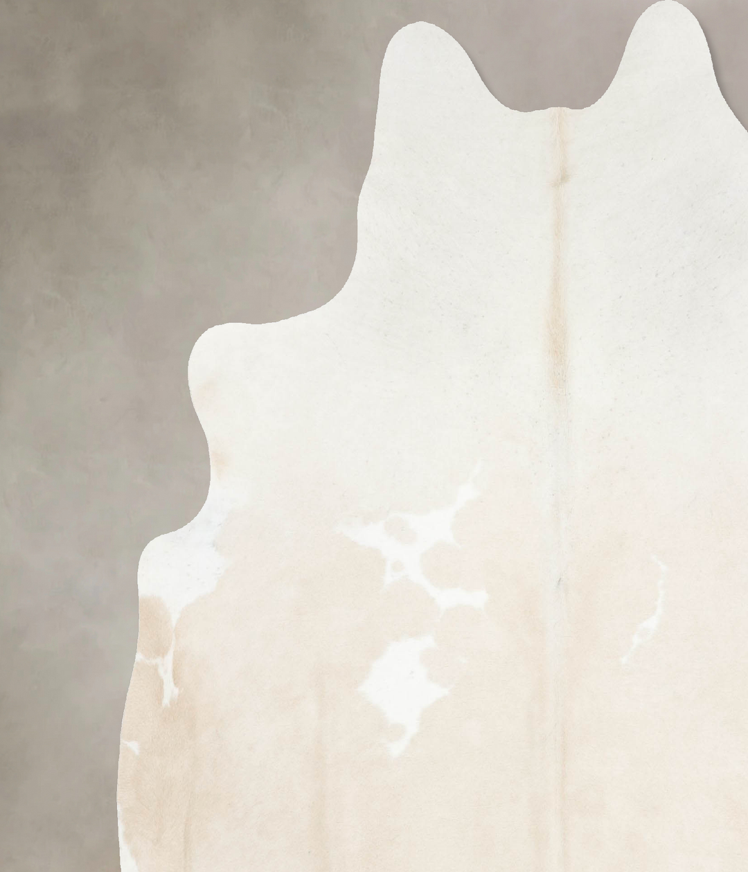 Ivory with Beige X-Large Brazilian Cowhide Rug 7'1"H x 6'6"W #B16438 b