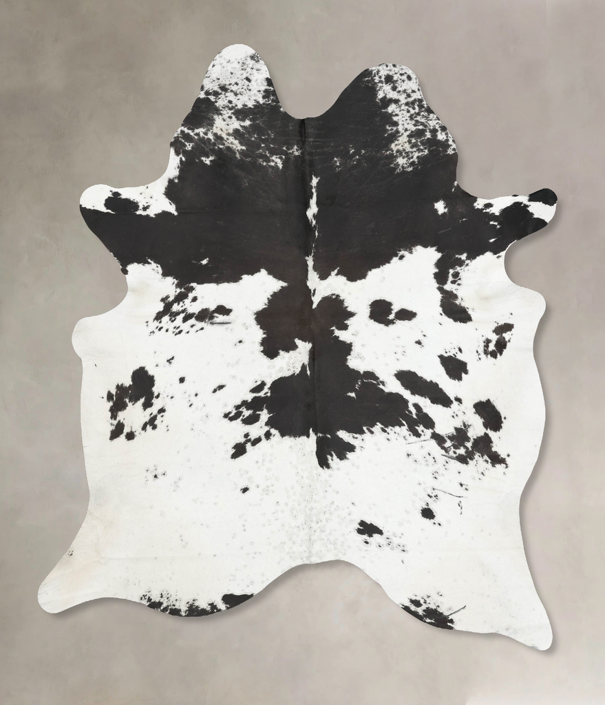 Black and White X-Large Brazilian Cowhide Rug 7'10"H x 6'5"W #B16444 by Hudson Hides