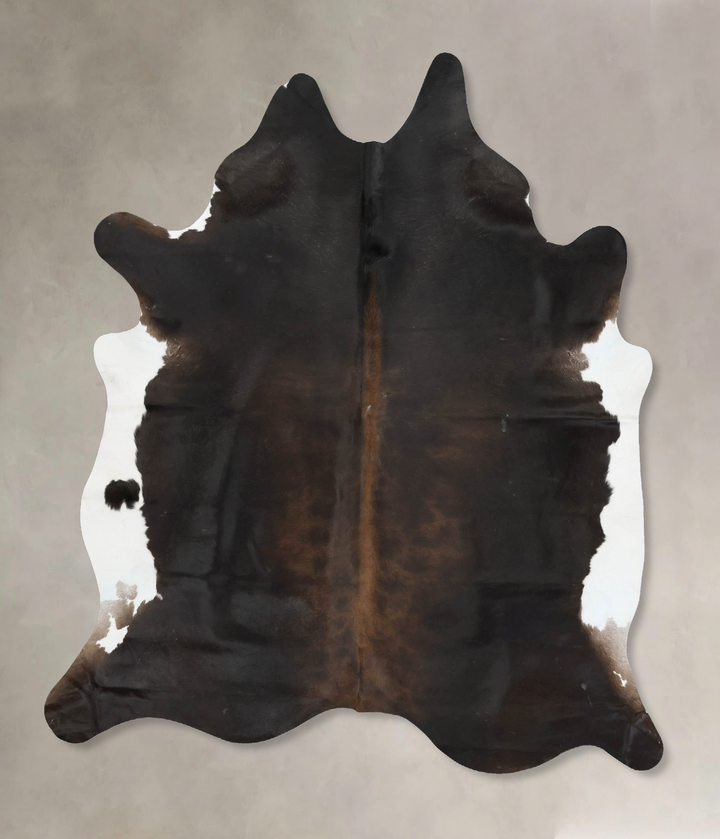 Chocolate and White X-Large Brazilian Cowhide Rug 7'4"H x 6'2"W #B16445 by Hudson Hides