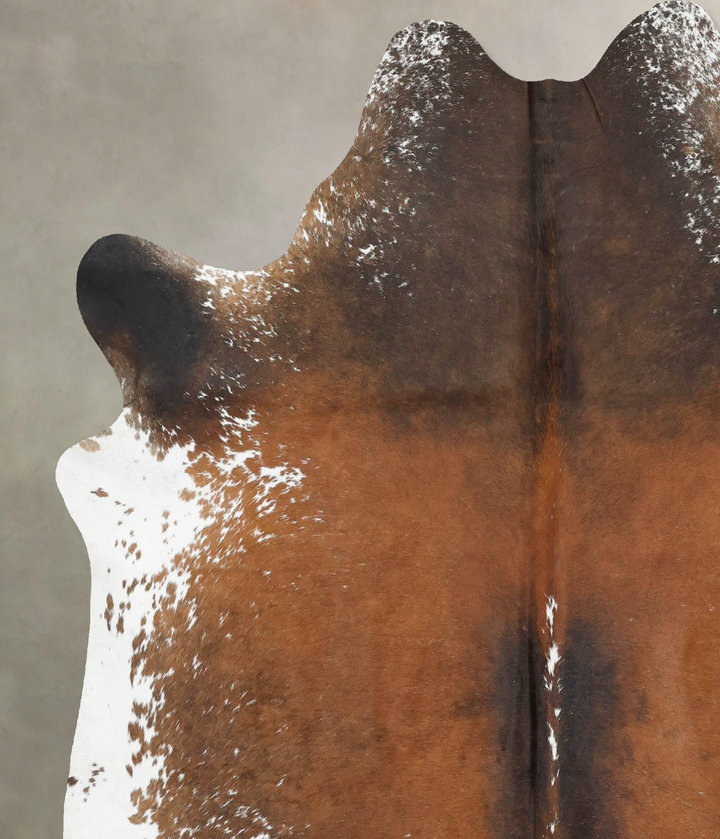 Salt and Pepper Brown X-Large Brazilian Cowhide Rug 7'3"H x 6'5"W #B16448 by Hudson Hides