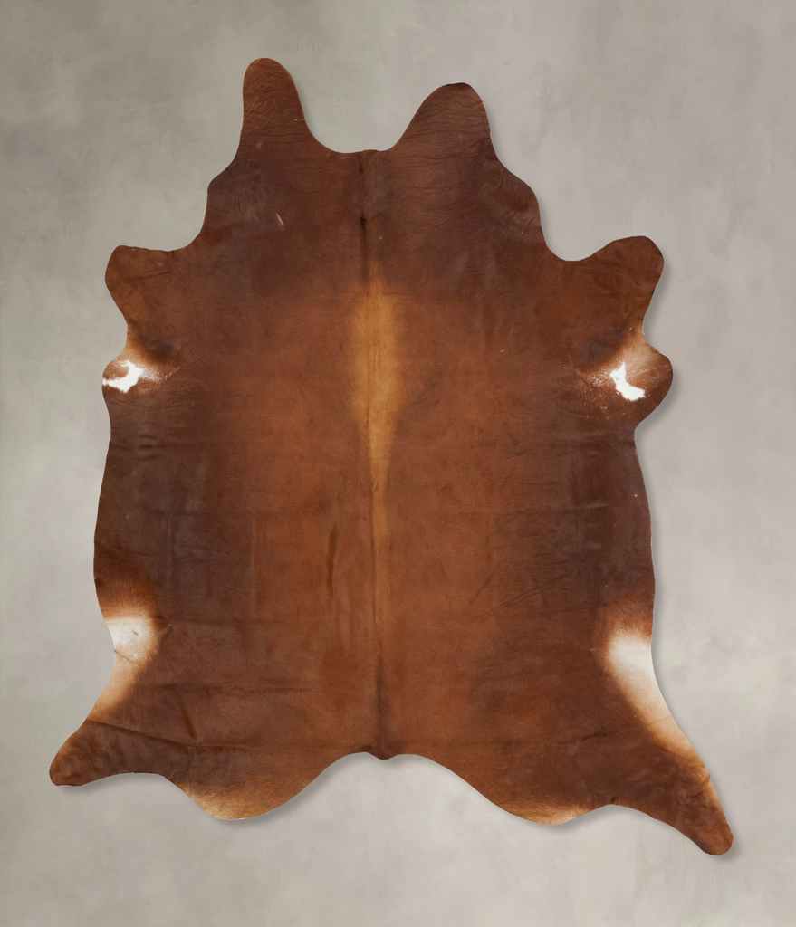 Solid Brown XX-Large Brazilian Cowhide Rug 8'0"H x 7'1"W #B16454 by Hudson Hides