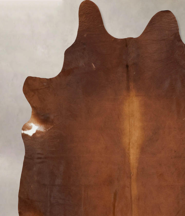 Solid Brown XX-Large Brazilian Cowhide Rug 8'0"H x 7'1"W #B16454 by Hudson Hides