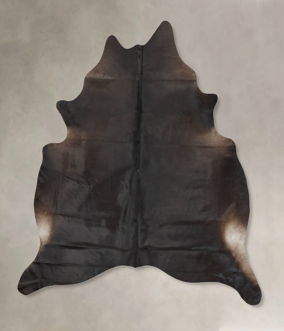 Solid Black X-Large Brazilian Cowhide Rug 7'5"H x 6'4"W #B16466 by Hud