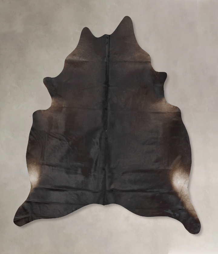 Solid Black X-Large Brazilian Cowhide Rug 7'5"H x 6'4"W #B16466 by Hudson Hides