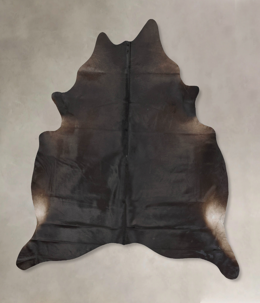 Solid Black X-Large Brazilian Cowhide Rug 7'5"H x 6'4"W #B16466 by Hudson Hides