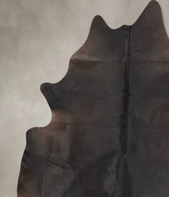 Solid Black X-Large Brazilian Cowhide Rug 7'5"H x 6'4"W #B16466 by Hudson Hides