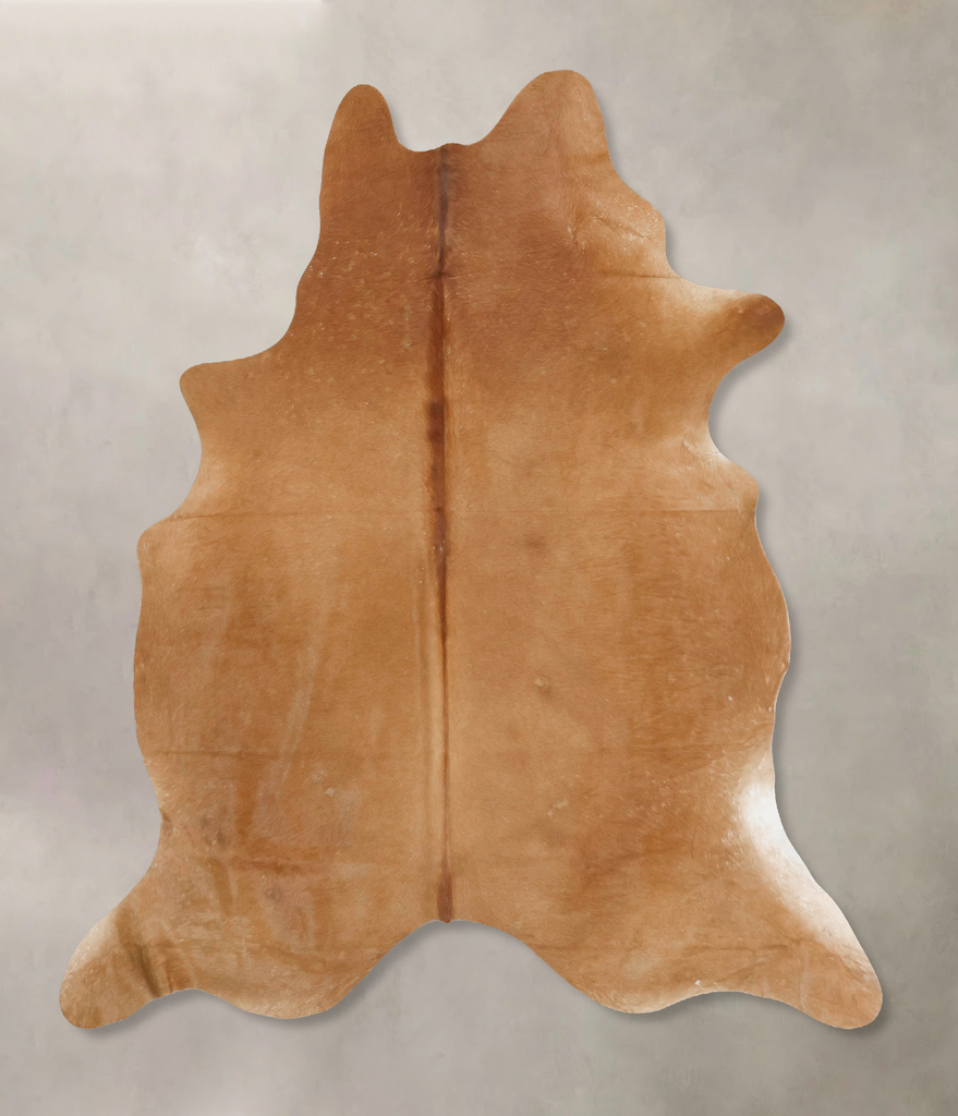Beige X-Large Brazilian Cowhide Rug 7'1"H x 6'3"W #B16468 by Hudson Hides