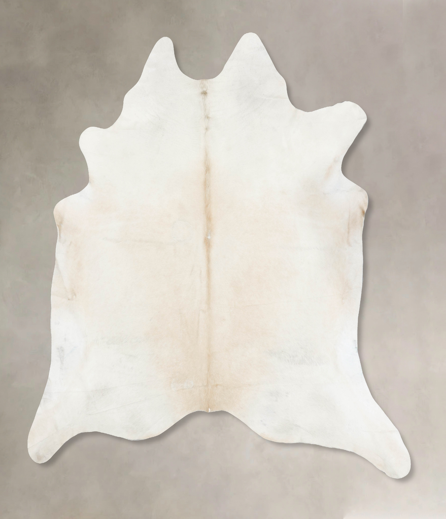 Ivory with Beige XX-Large Brazilian Cowhide Rug 9'7"H x 8'6"W #B16469 by Hudson Hides
