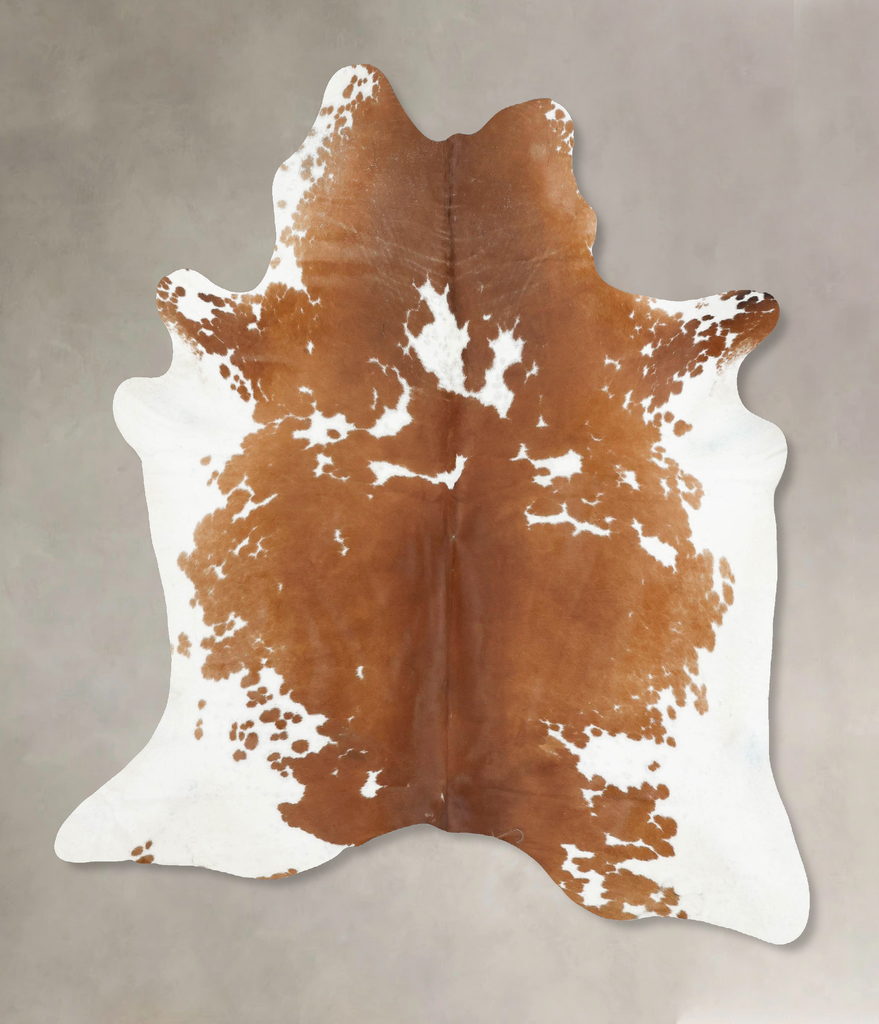 Brown and White X-Large Brazilian Cowhide Rug 7'6"H x 6'3"W #B16482 by Hudson Hides