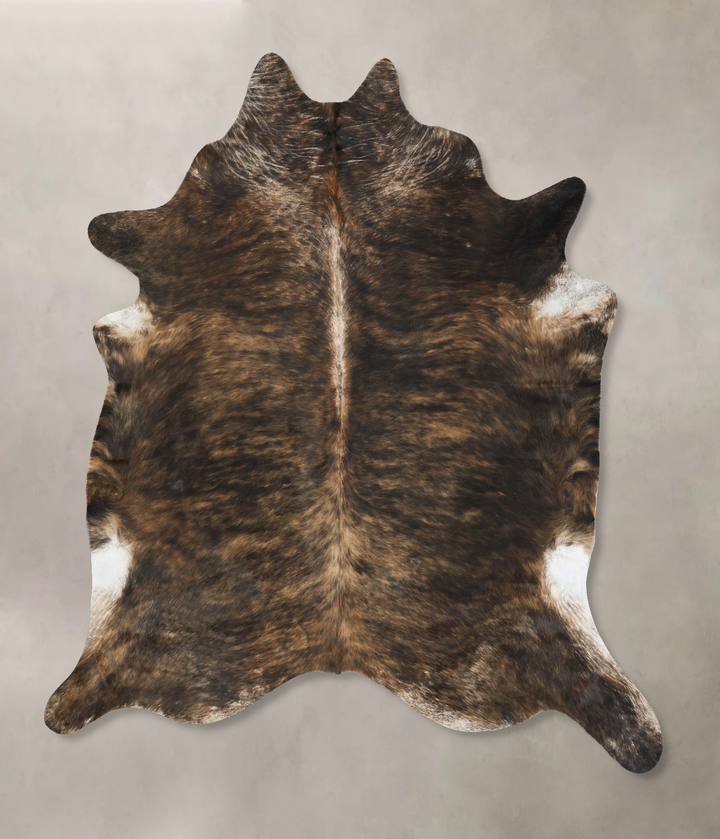 Dark Brindle XX-Large Brazilian Cowhide Rug 8'0"H x 7'3"W #B16488 by Hudson Hides